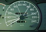 close up of car speed meter