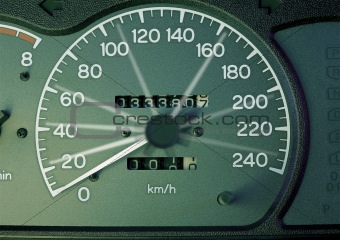 close up of car speed meter