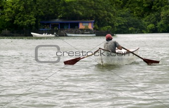 Boatman and Lake Nicaragua