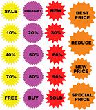 Set of color price tags