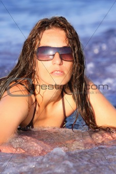 Young woman at beach 