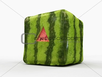 transgenic watermelon  with triangular cut