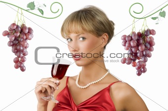 red wine and red dress