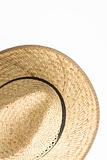 panama straw hat on white background