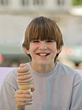 Boy Eating an Ice Cream Cone
