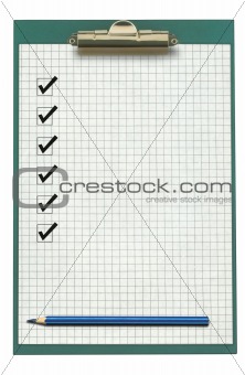 clipboard with checklist and pencil