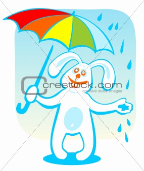 rabbit with umbrella
