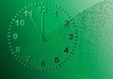Abstract green background. Time.