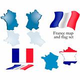 France map and flag set