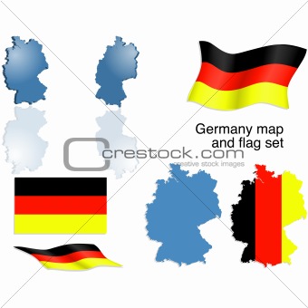 Germany map and flag set