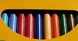 colored pencils in a box