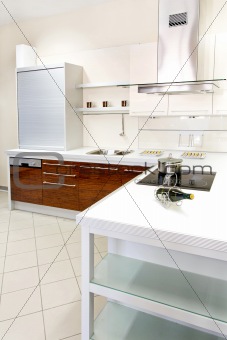 Silver kitchen counter