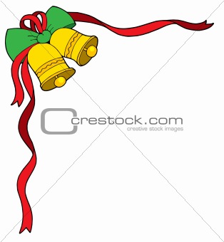 Christmas bells with ribbon vector illustration