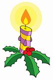 Christmas candle vector illustration