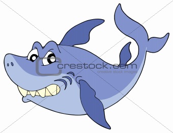 Cute smiling shark vector illustration