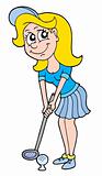 Golf girl vector illustration