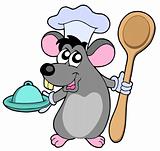Mouse cook with spoon