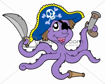 Pirate octopus with sabre
