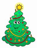 Smiling Christmas tree vector illustration
