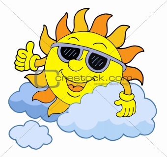 Sun with sunglasses vector illustration