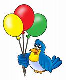 Bird with balloons