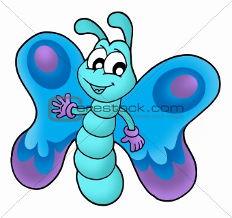 Cute blue butterfly