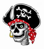 Pirate skull in hat