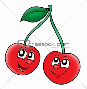 Smiling red cherries