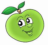 Smiling green apple