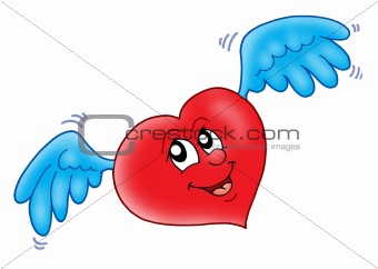 Smiling heart with wings