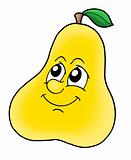 Smiling yellow pear