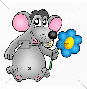 Mouse with flower