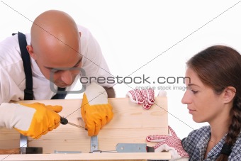 construction workers at work