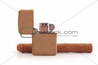 lighter and cigar