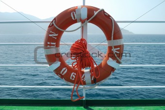 Lifebelt on deck