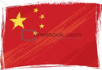 Grunge China flag