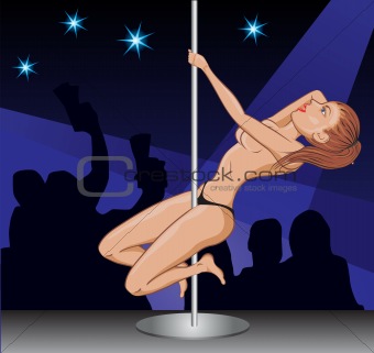 Erotic pole dancer