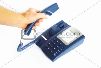 telephone receiver in hand 