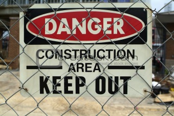 Construction Area Danger sign