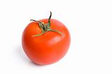 Single red tomato isolated on white 