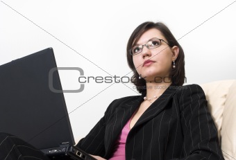 young business woman with laptop