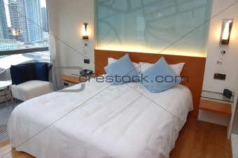 Modern hotel bedroom