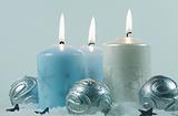 Christmas candlelight in blue tone
