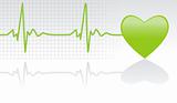 Green Heart with ECG Graph