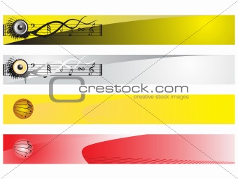 web 2.0 style musical series website banner set 3