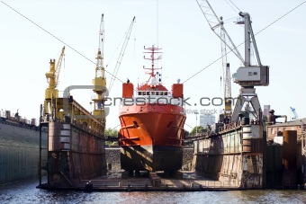 ship in floating dry dock