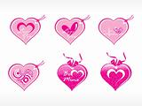 beautifull tag with romantic heart set_12