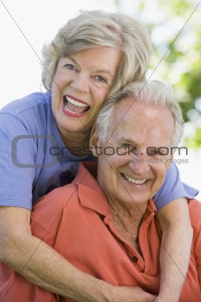Senior couple relaxing in park