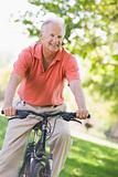 Senior man on cycle ride