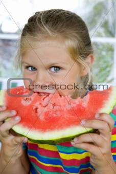 girl with watermelon